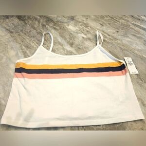 NWT! American Eagle Outfitters RAINBOW STRIPE Crop Camisole LARGE
